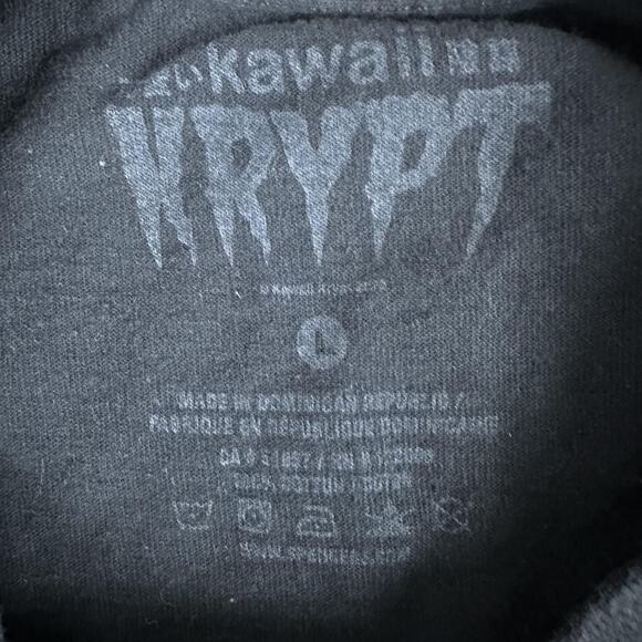 Kawaii Krypt Shirt Mens Large Black Support Your Local Cat Cult Graphic Tee - Picture 4 of 11